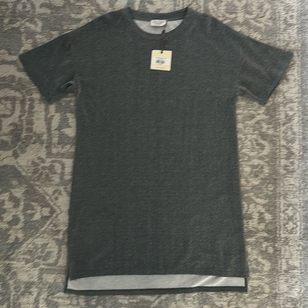 NWT Dress forum Los Angeles silver shimmer crew neck tshirt dress size medium